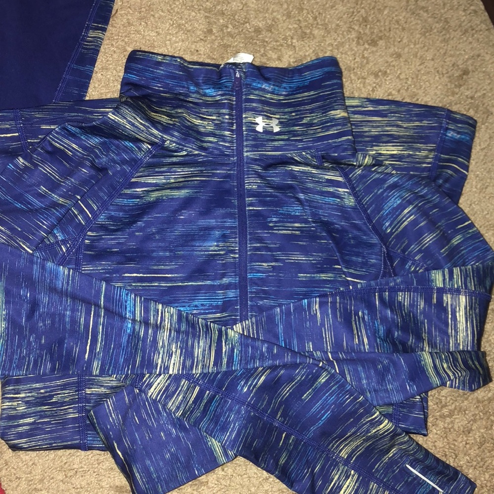 Under Armour compression outfit.